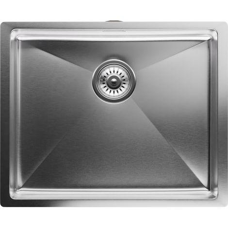 Klarstein Fregadero de cocina TitanSteel de 45 x 55 cm (LxA) de acero inoxidable con superficie resistente a los arañazos y al calor (1/5)