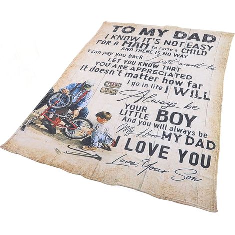 Couverture cadeau personnalisée pour la fête des pères, avec enveloppe et lettres, idéale pour la sieste sur le canapé, 150 x 200 cm / 59,1 x 78,7 pouces. (1/5)