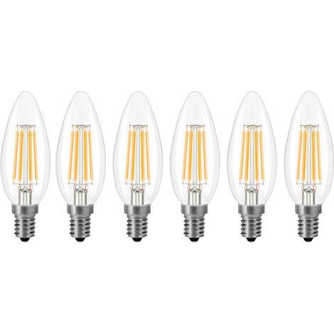 Irovami Ampoule LED 4W E14, blanc chaud 2700K, style vintage, équivalent 40W, lot de 6 (1/5)