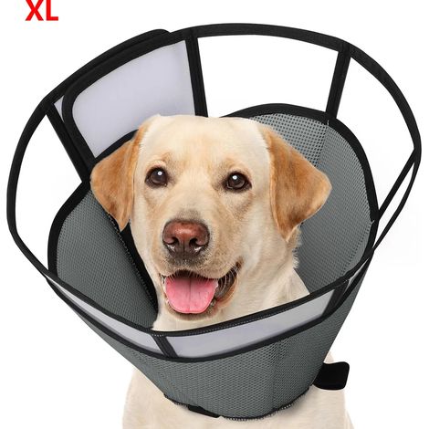 Hundehalsband, Größe XL, grau, atmungsaktiv, in verschiedenen Größen erhältlich, leicht und bequem, schützt den Hals. (1/5)