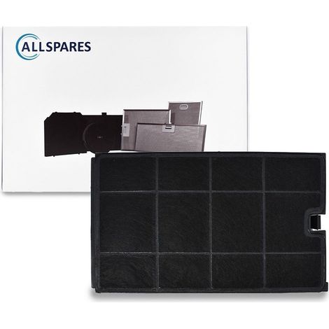 Filtro de carbón AllSpares para campanas extractoras, compatible con Whirlpool I.KE.A. Tipo 35 / CHF035 y Elica F00210/S (266 x 158 x 20 mm)