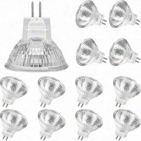 Ampoule Halogène MR11 GU4 12V 20W, Lot de 12, Lampe 2 Broches, Verre Dimmable, Blanc Chaud 2700K, Spot Plafonnier, Éclairage Efficace (1/5)