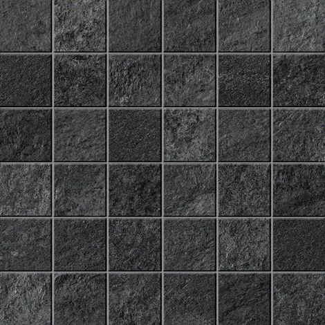 Mosaïque effet Pierre Quartzite Gris Dark  4,8x4,8 cm Quadra 30x30x0,9 cm Mat Teravio - Sol et mur intérieur (vendu par carton de 0,9 m²) - RO'MA CARRELAGE