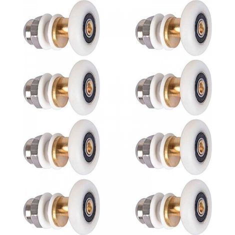 Porte de douche - Roulette pour porte de douche Roulettes coulissantes Porte Rouleau Roue de secours 8pcs 23mm (1/5)