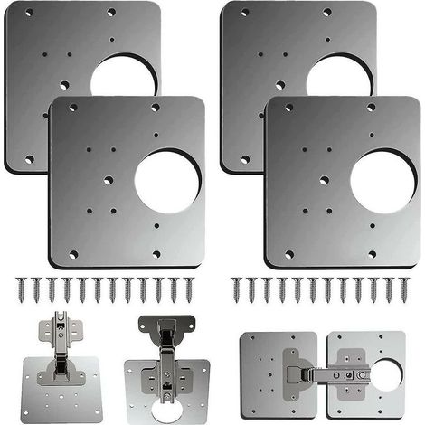 Hinge repair plate, cabinet hinge repair brackets, kitchen cabinet door hinge repair plate kit (1/4)
