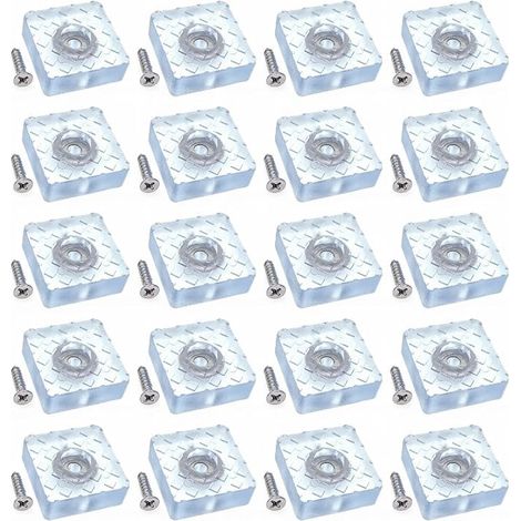 Non-Slip Silent 30 mm Silicone Floor Protectors Gliders with Screws for Sofa Table Office Feet Square Chair Pads Rubber Screw for Parquet Floors (1/5)