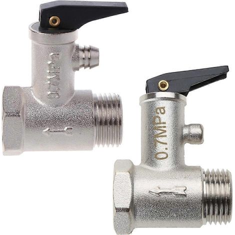 Soupape de sécurité de pression en laiton G1/2" DN15 0,7 MPa pour chauffe-eau électrique (1/4)