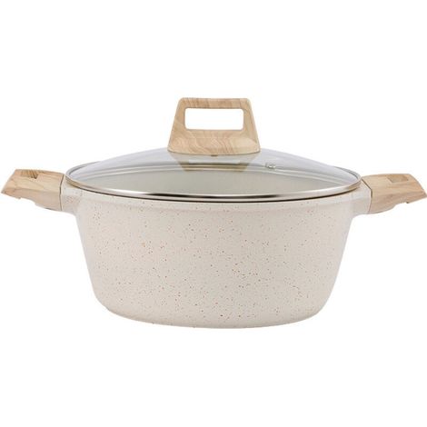 Ensemble de casseroles antiadhésives en céramique avec couvercles, sain, blanc. (1/5)