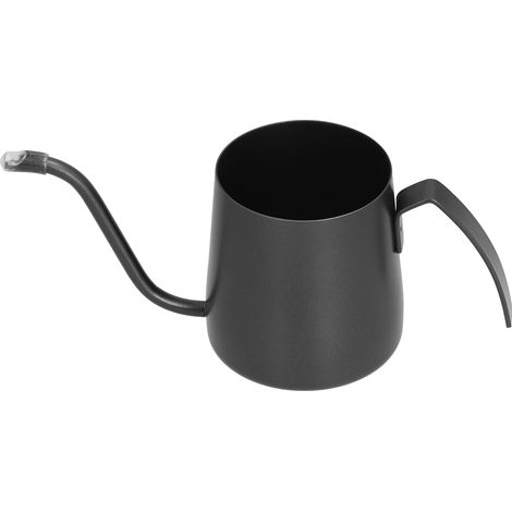 Kaffeekanne aus Edelstahl mit langem, schmalem Schwanenhalsausguss, unbeschichtet, für Zuhause, schwarz, 250 ml (1/5)
