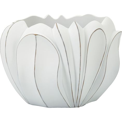 Cache-Pot Déco en Résine "Gardy" 34cm Blanc