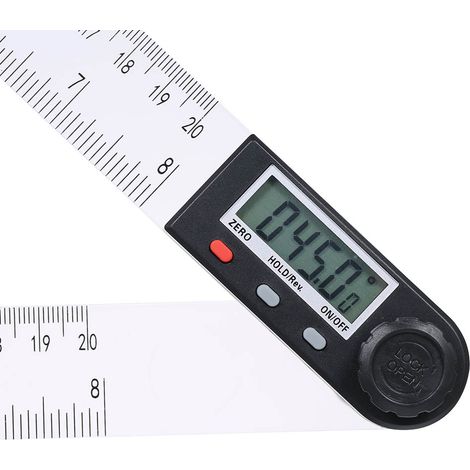 Multifunktions-Winkelmesser (0–200 mm) mit 360°-Digital-LCD-Display, elektronischem Gonometer, Winkelmesser und Messwerkzeug mit Sperre und Nullstellung. (1/2)