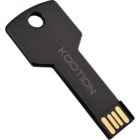 Clé USB 32 Go, en métal, en forme de clé, compatible USB 2.0, noire (1/5)