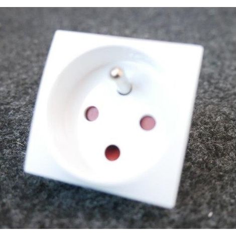 Prise 2P+T 16A à detrompage mécanique 45-90° blanc antimicrobien 45x45mm ALTIRA