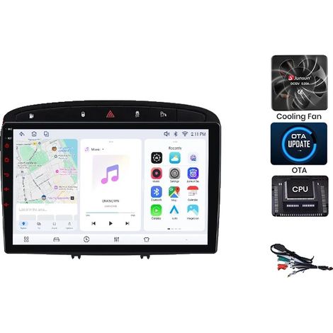 Radio de voiture, fonctionnalités intelligentes, interface conviviale, compatible avec Peugeot 408 308 SW 2012-2020, V1 Plus (8 Go-256 Go) - A (1/2)