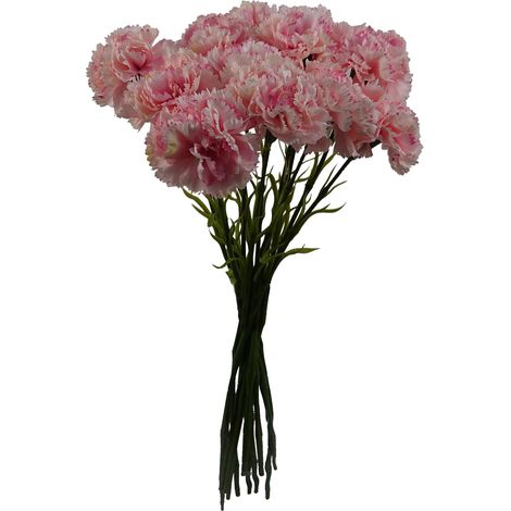 12 x Pink Carnation Artificial Flower (1/4)