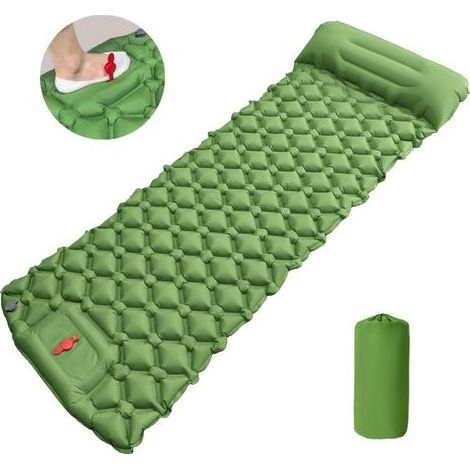 Matelas de Camping Autogonflant Ultraléger 190x 60x 5cm Tapis de Camping avec Oreiller Étanche Matelas Gonflables Unique Portable pour Voyage, Plage, la Randonnée (1/5)