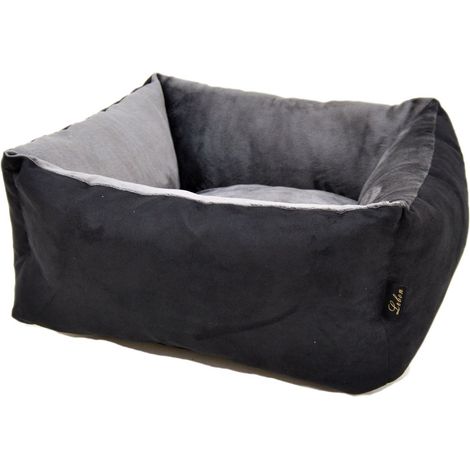 Lebon Katzen- und Hundebett Amelie L 50 x B 50 x H 24 cm schwarz/grau Hundebetten