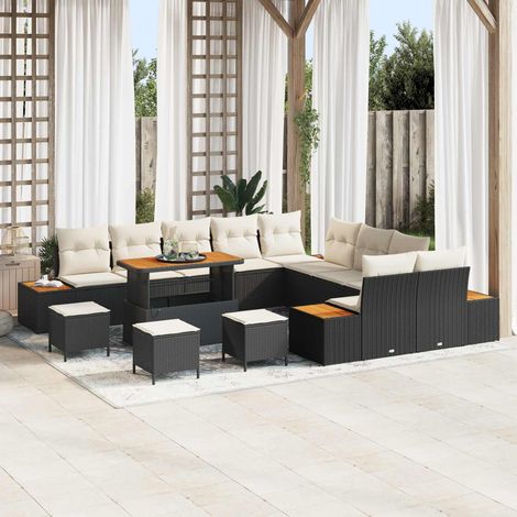 vidaXL Ensemble de canapé de jardin 14 pc 13-Nombre de places (1/5)