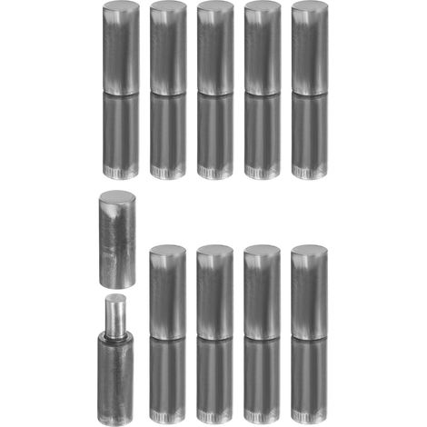 10Pcs Weldable Barrel Hinges, 2-3/4" x 9/16" Heavy Carbon Steel Detachable Solder for Metal Door Swing Door Trailer Ramp (1/5)