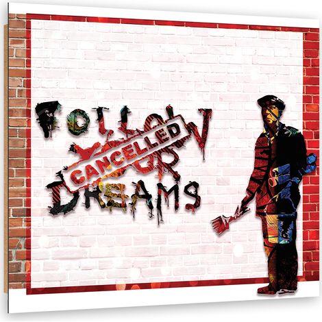 Quadro deco panel, Banksy Sogni insoddisfatti di street art - 40x40 (1/5)