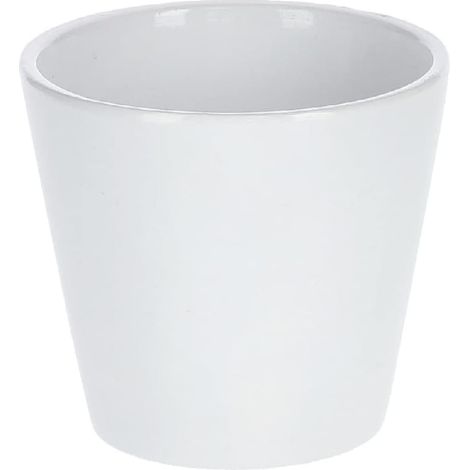 KOTARBAU Pot de fleurs en céramique - 9 cm - Classique - Blanc lisse (1/5)