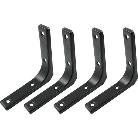 (4pcs) Wall Shelf Bracket, Matte Black Metal Bracket, Kitchen Decor Bracket, Heavy Duty Bracket, Storage Rack-Wall Shelf (1/5)