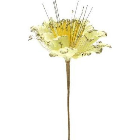 Fiore decorato per albero natale - colore oro - addobbo decorazione natalizia