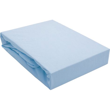 Matratzenschoner 180x200 und Spannbettlaken JERSEY 2in1 blau