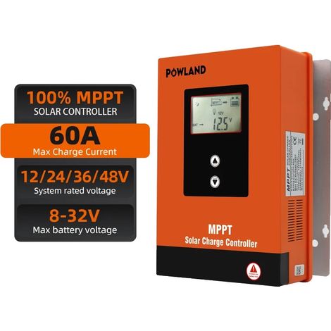 Contrôleur de Charge Solaire, Courant Max de 60A, Tension d'Entrée de 150VDC, MPPT 60A (1/5)