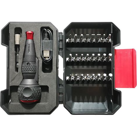 Tournevis Elect Ball Grip Usb + 24 Embouts Chocs 30Mm Vessel