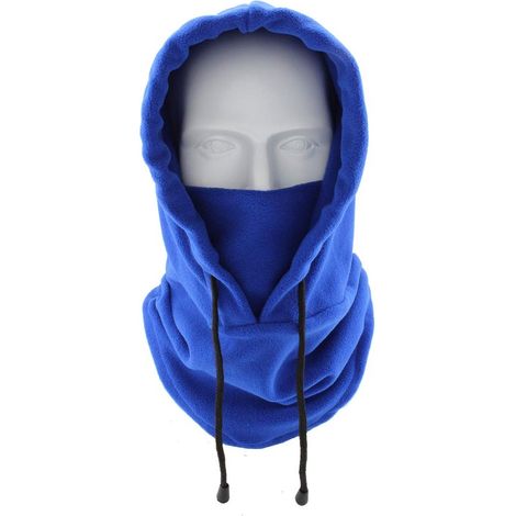 Masque d'hiver - Masque - Masque facial - Cagoule de ski - Bonnet chaud - Unisexe - Polaire - Bleu roi (1/5)