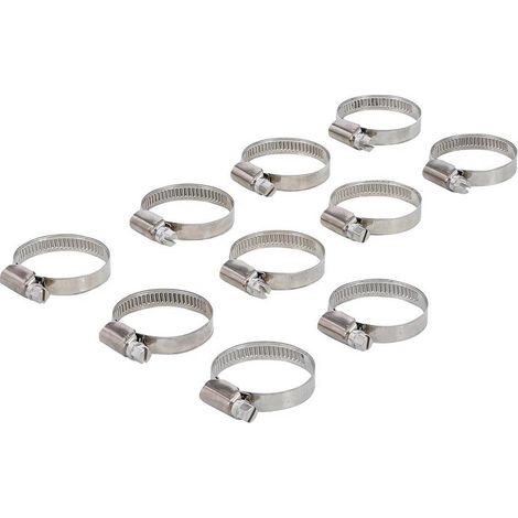 Lot de 10 Colliers Inoxydables 25 x 40 mm - Résistants et Durables - Acier, 10 pcs - D-Work