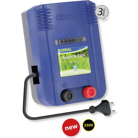 Elettrificatore CORRAL SUPER N2300 a corrente 230V molto potente per recinzioni fino 17 km per cavalli e animali da reddito