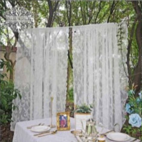 StoreInStore Weißer Spitzengardine mit Blumenmuster, transparent, leicht, Heimtextilien, Schlafzimmergardine, 1,5 m x 2,5 m, 2er-Set