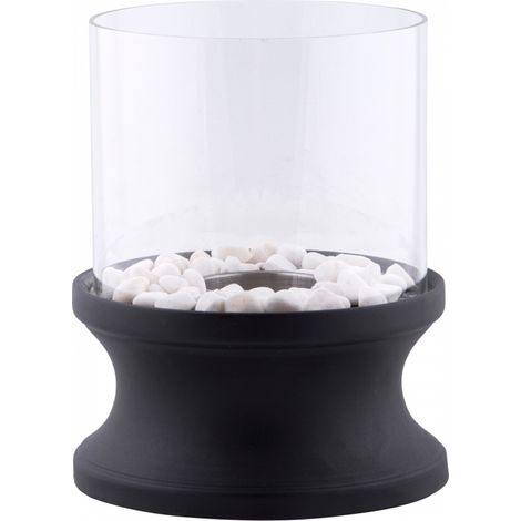 Cheminée bioéthanol concave - L 19,9 x l 19,9 x H 24,6 cm - Noir - Livraison gratuite