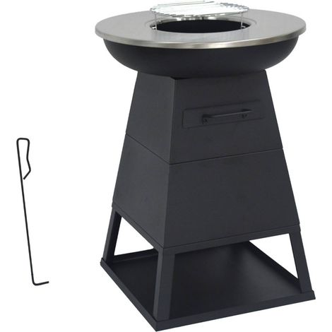 Brazier barbecue Ø59cm with storage space black 59x59x83.2 cm - Izalco