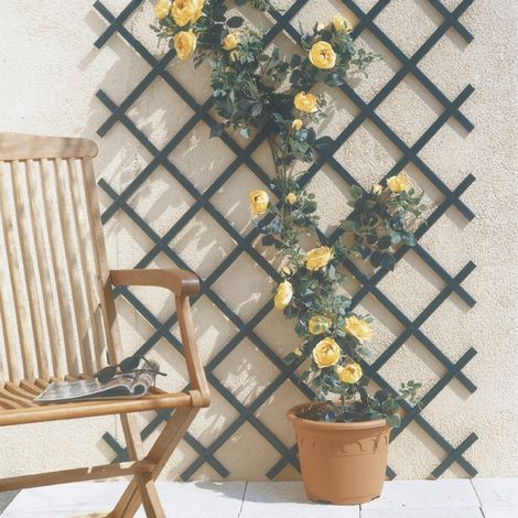 Nortene – Treillis extensible 1 x 3 m – PVC vert – Résistant aux intempéries – Fixation murale incluse (1/8)