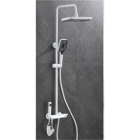 Ensemble de douche mitigeur thermostatique intelli LED ensemble de douche numérique salle de bain mitigeur chaud froid système de douche montage mural SPA pluie robinet de bain tête carrée moderne ( C (1/5)