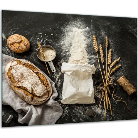 Glas-Schutzplatte für Herd 60x52 Brot (1/5)