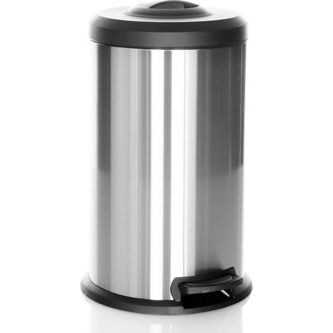 Collecteur de déchets / poubelle CLEAN X 40L acier avec dispositif de compactage intégré argent hjh OFFICE (1/2)