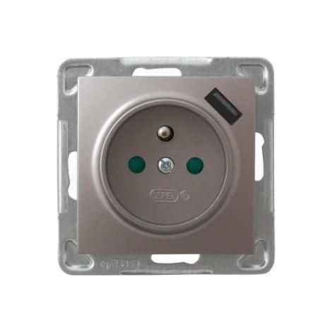 Ospel Impresja GP-1YZPUSB toma de corriente titanio USB 2,1A