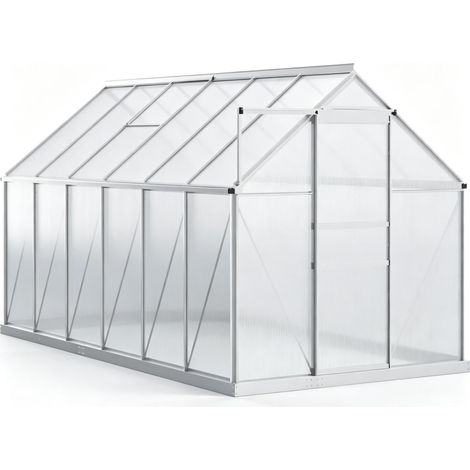 Invernadero de jardín walk-in de aluminio y policarbonato 190 x 375 x 199 cm (1/5)
