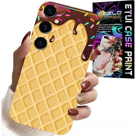 Custodia per Samsung Galaxy A55 5G - Con motivo waffle e glassa al cioccolato (1/5)