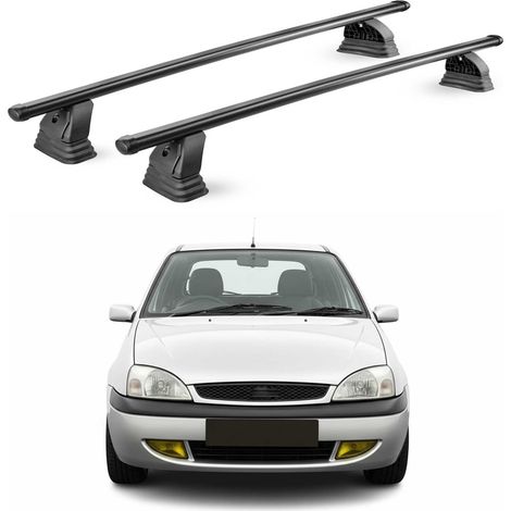 OMAC Barres de toit transversales en acier pour Ford Focus II HB Break 2005-2010 – TÜV / DIN 75302:2019 – Antivol inclus – Rainure en T (accessoires) – Charge max 75 kg – 2 barres – Noir (1/4)