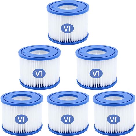Lot de 6 Cartouche Filtrante Type VI Filtre Piscine pour Lay Z Spa Bestway (1/5)