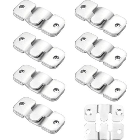16 Pieces Concealed Recessed Mounting Brackets, Heavy Duty Interlocking Suspension Brackets, Stainless Steel Wall Hardware Buckles for (1/5)