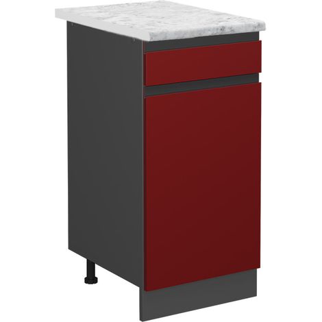 Mobiletto base per cucina R-Line, Rosso, 40 cm PL Marmo, Vicco