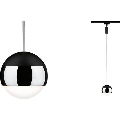 Paulmann Pendel Capsule Luminaire sur rail haute tension URail LED intégrée 6 W LED noir (mat), chrome (1/5)