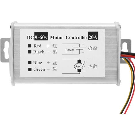 Contrôleur de moteur CC PWM, module de régulation de vitesse à variation continue, 9-60 V CC, 20 A, rotation avant/arrière (1/5)