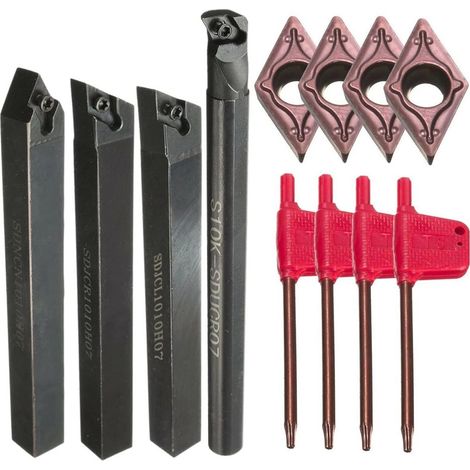 Ensemble de 4 pièces : 10 mm S10K-SDUCR07 + SDJCR + SDJCL + SDNCN1010H07 avec 4 inserts DCMT0702 (1/5)